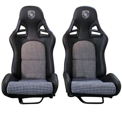 Neo Forged Porsche GT Cup Style Reclining Seat – Houndstooth Edition